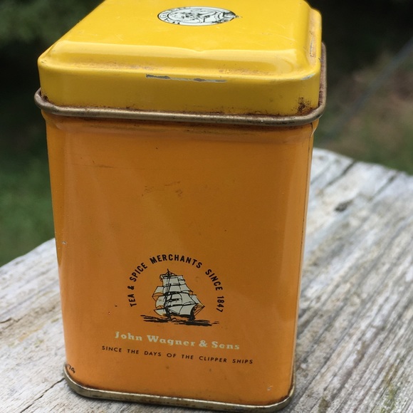 VTG ORANGE PEKOE TEA TIN YELLOW ORANGE - Picture 3 of 10
